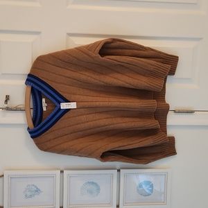 Tipped V-Neck Wool Blend Sweater tags have been taken off but never worn